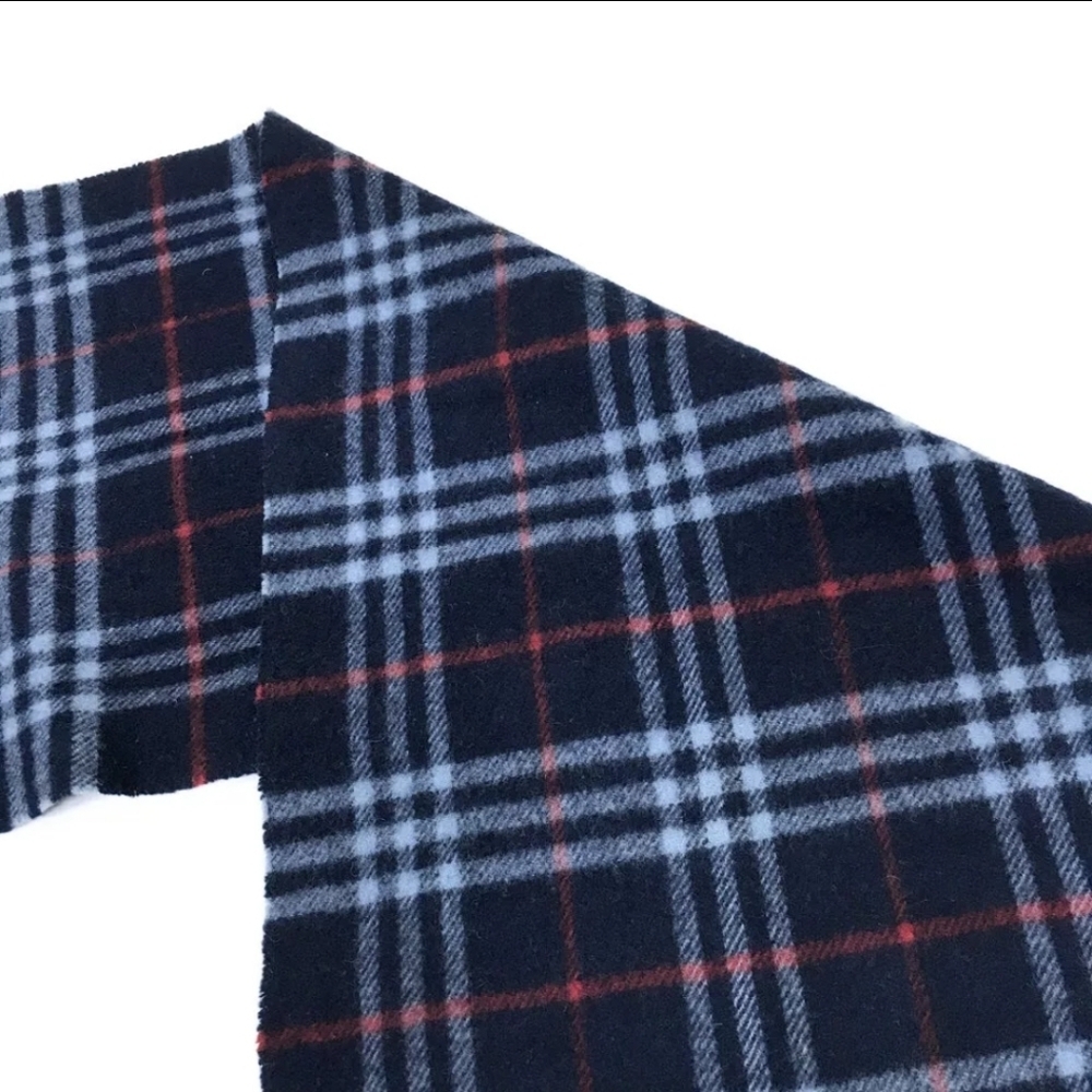 Burberrys Vintage Check Lambswool 100％ Stole Scarf Multicolor BLUE - Picture 6 of 12